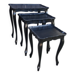 Lot de 3 tables gigognes - noires