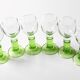 Set of 6 Vintage Limoncino Liqueur Glasses Green Stem Shot Glasses Bormioli