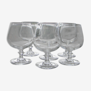 Set of 6 cognac or digestive glasses in Arques crystal