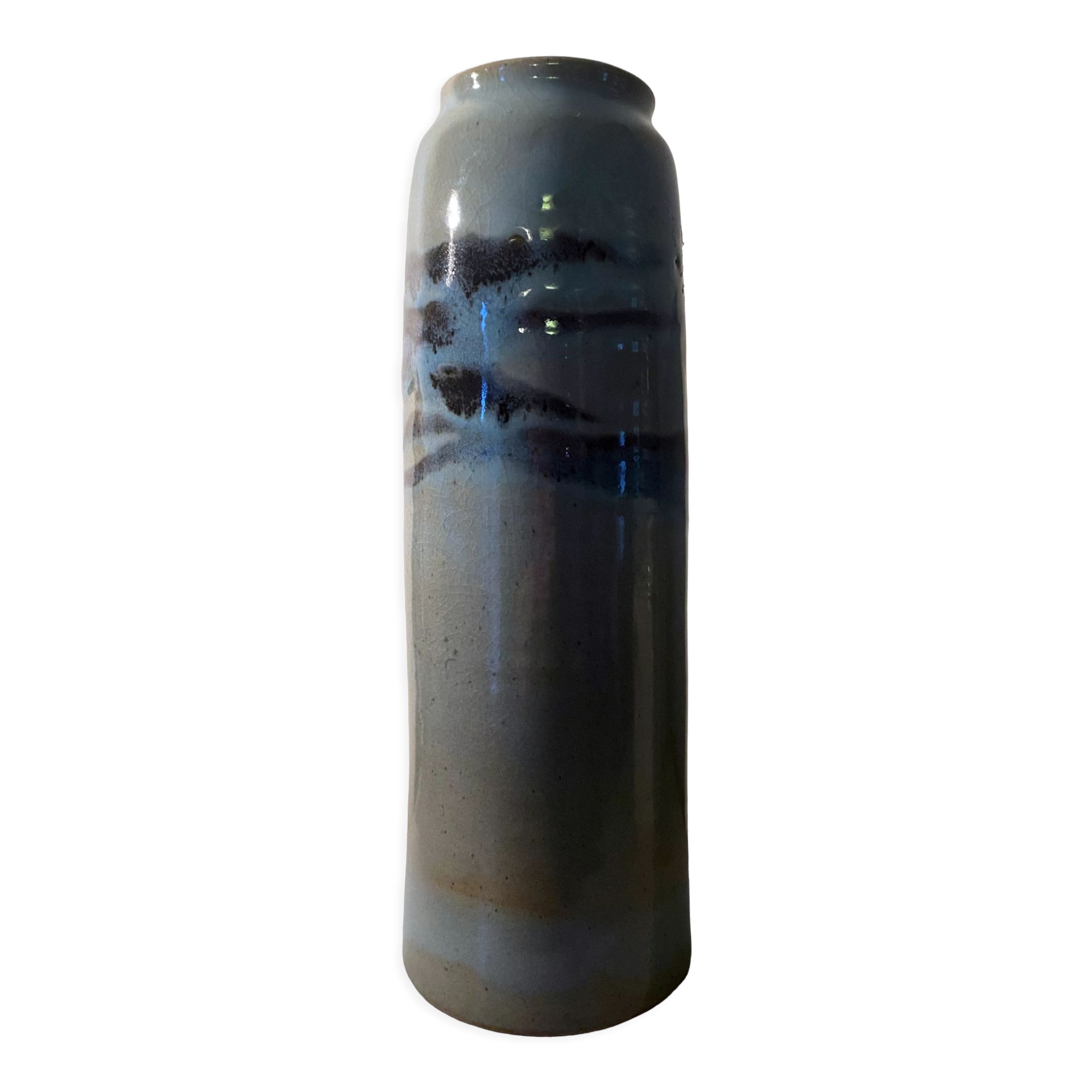 Vase scroll Senozan Tournus stamped ceramic Art