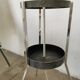 Lampadaire seventies totem, chrome et daim