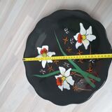 Fruit cup dish longwy france daffodils numbered deco flower on foot