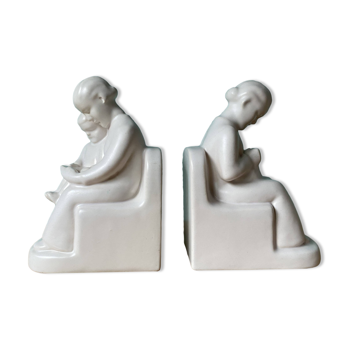 Dutch Schoonhoven ceramic bookends by Fancoise Carbius for NBC