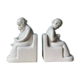 Dutch Schoonhoven ceramic bookends by Fancoise Carbius for NBC