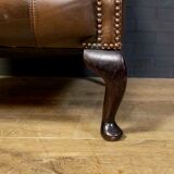 Set of Chesterfield armchairs with footstool