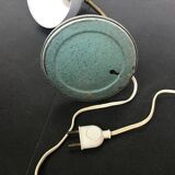 Grey cocotte lamp with gold hose, 1950s