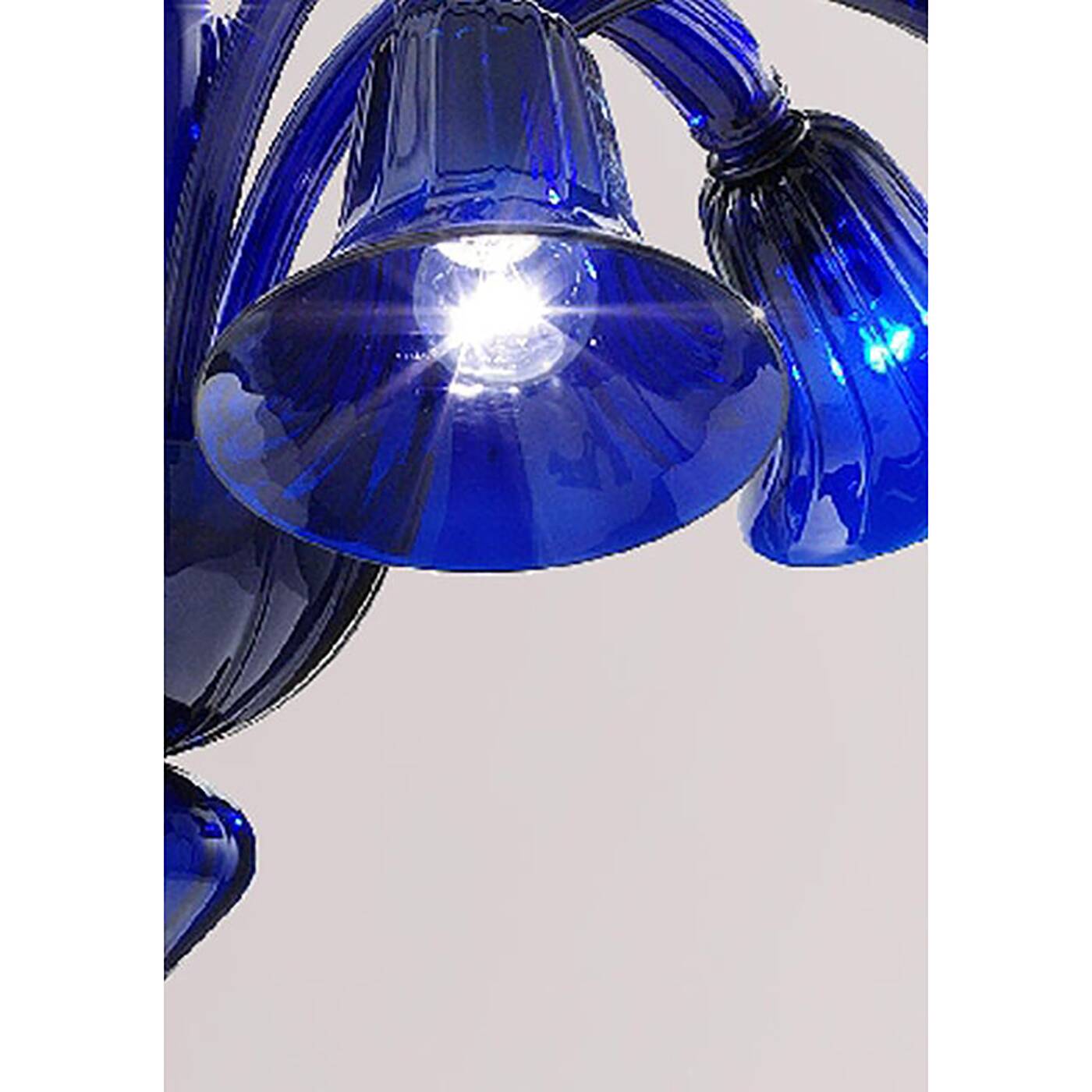 Contemporary Translucent Azzurre Murano Style Glass Chandelier