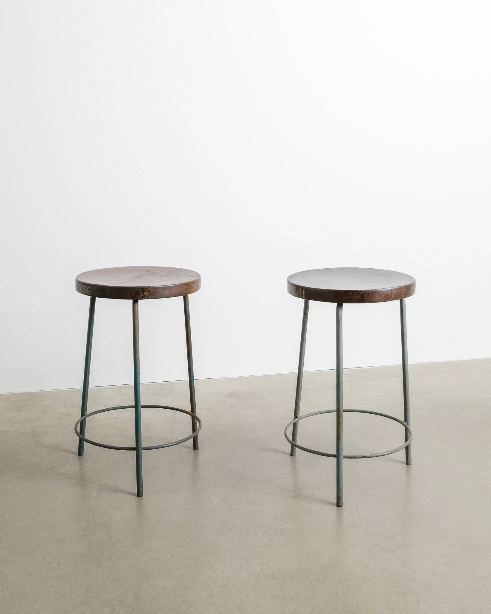 Pair of Pierre Jeanneret High Bar Stools, 1950s