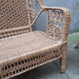 Ensemble de jardin en rotin Peacock banquette  et fauteuil
