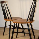 Set of 4 vintage wooden chairs, 1960.