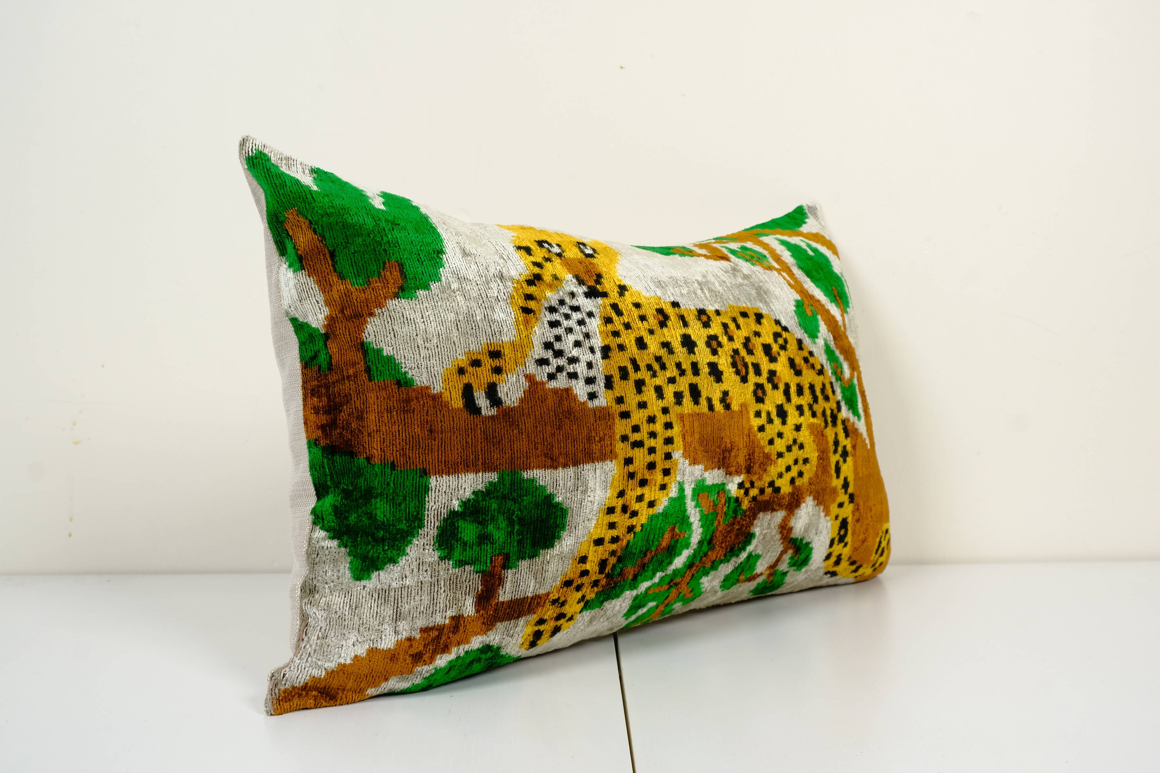 Ikat velvet pillow cover