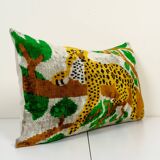 Ikat velvet pillow cover