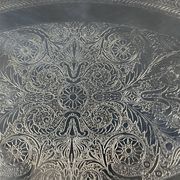 Very large silver metal serving tray christofle malmaison model