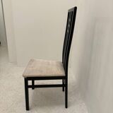 8 black lacquered chairs