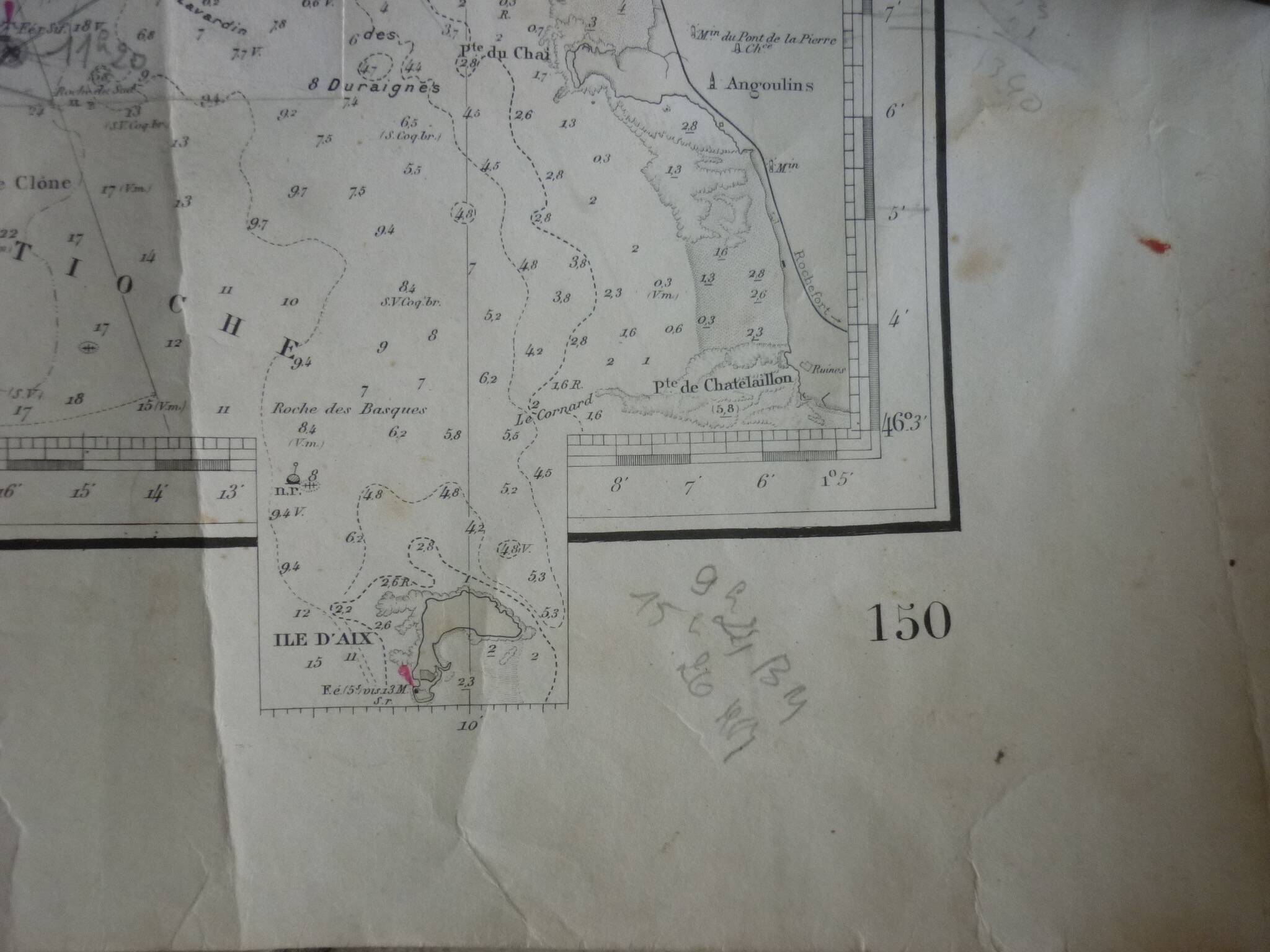 Navy chart no. 150 “from ile d’yeu to pointe de chassiron”