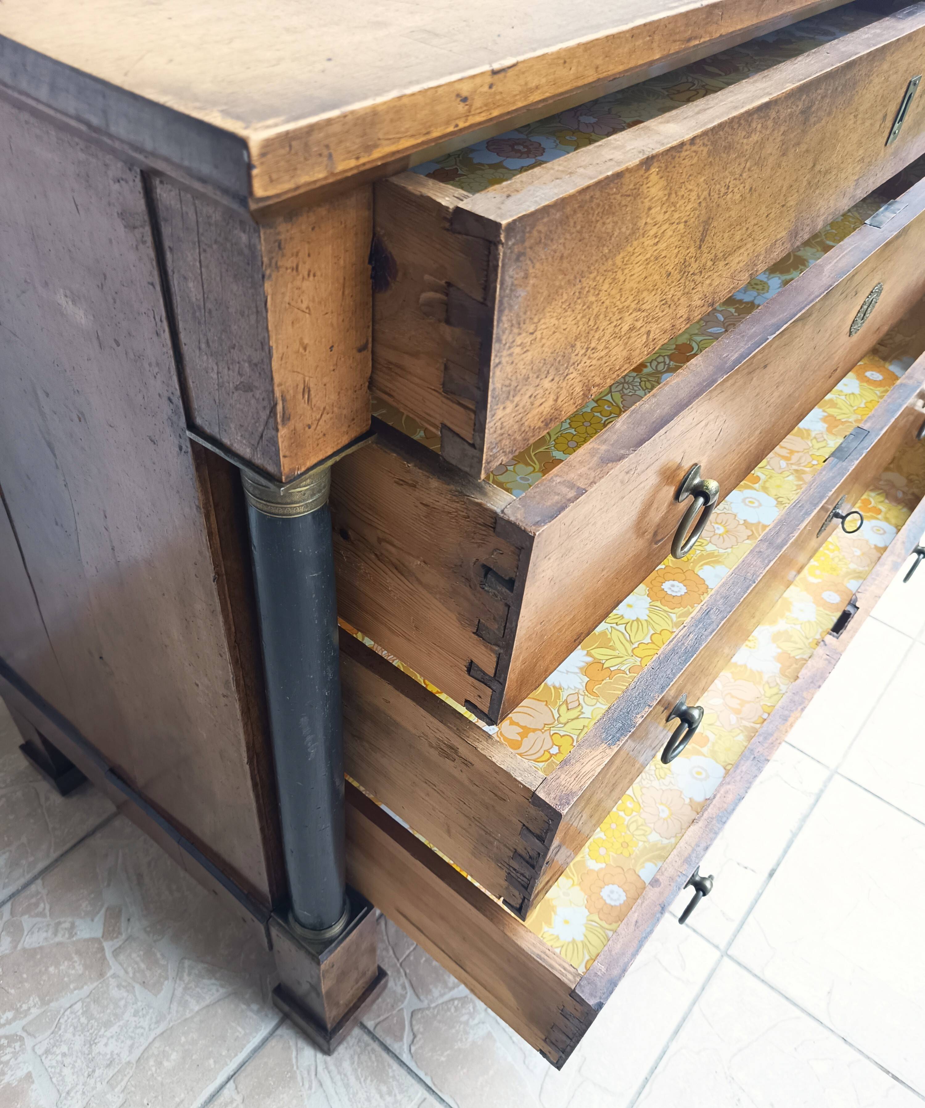 Empire period walnut commode