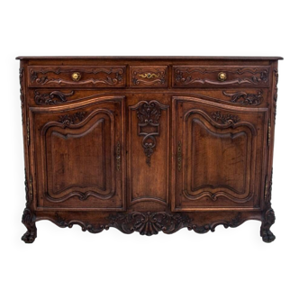 Antique chest of drawers on lion's paws, Western Europe, circa 1880. After renovation.
