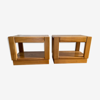 Pair of elm sofa pieces 1970