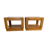 Pair of elm sofa pieces 1970