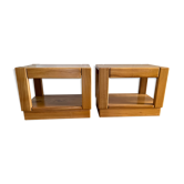 Pair of elm sofa pieces 1970