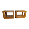 Pair of elm sofa pieces 1970