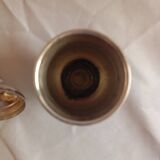 Silver metal mustard jar