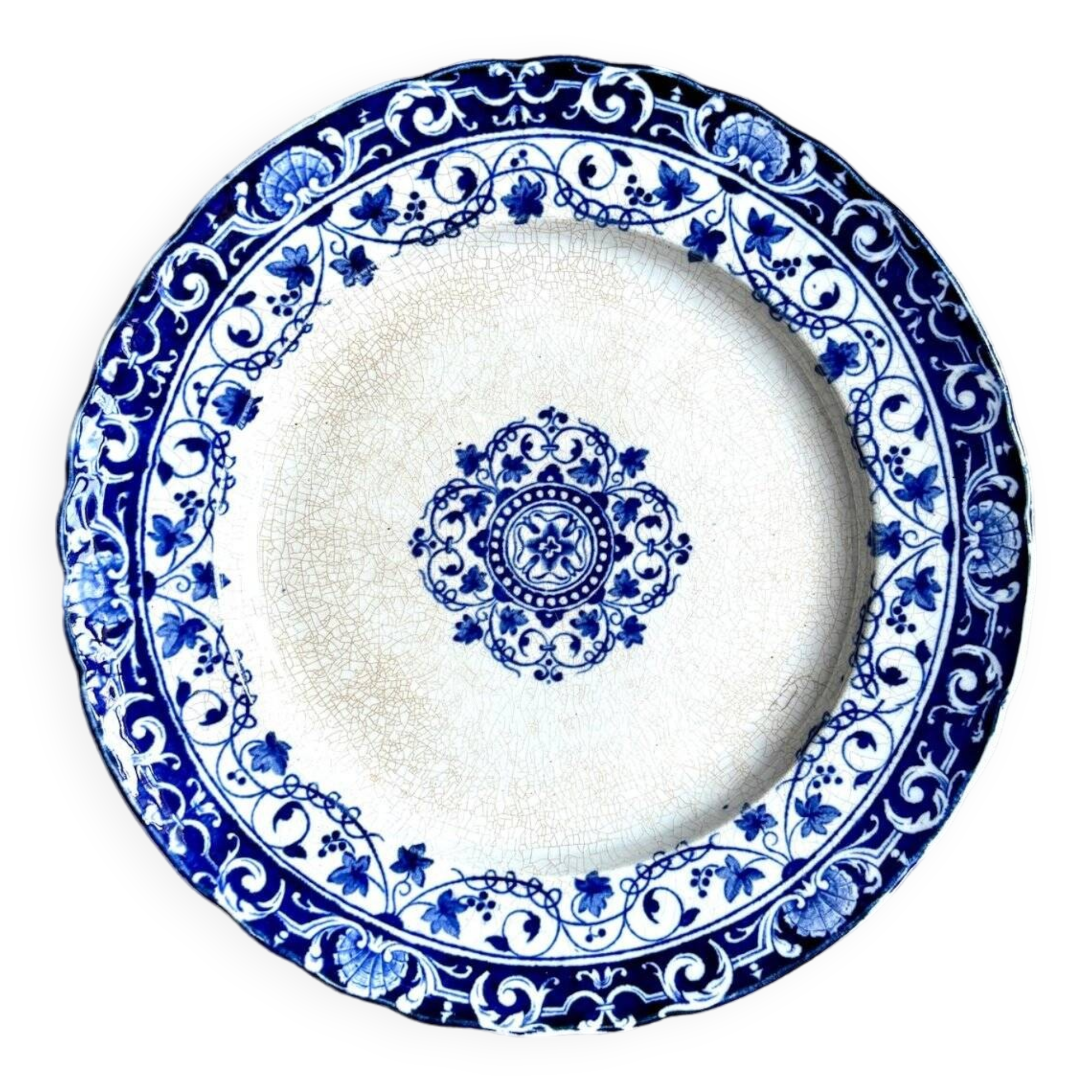 Jules Vieillard Bordeaux ironstone cake plate, "Louis XV" service