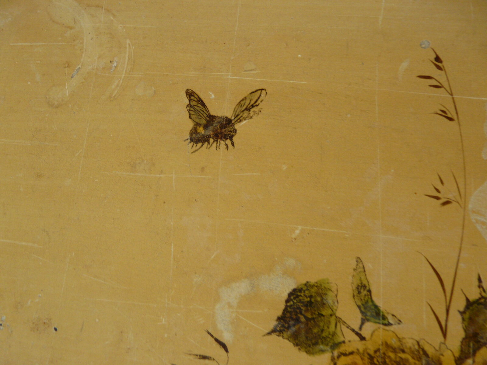 Large napoleon III bamboo floral decoration