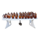 Set of 41 brown glass pharmacy bottles.