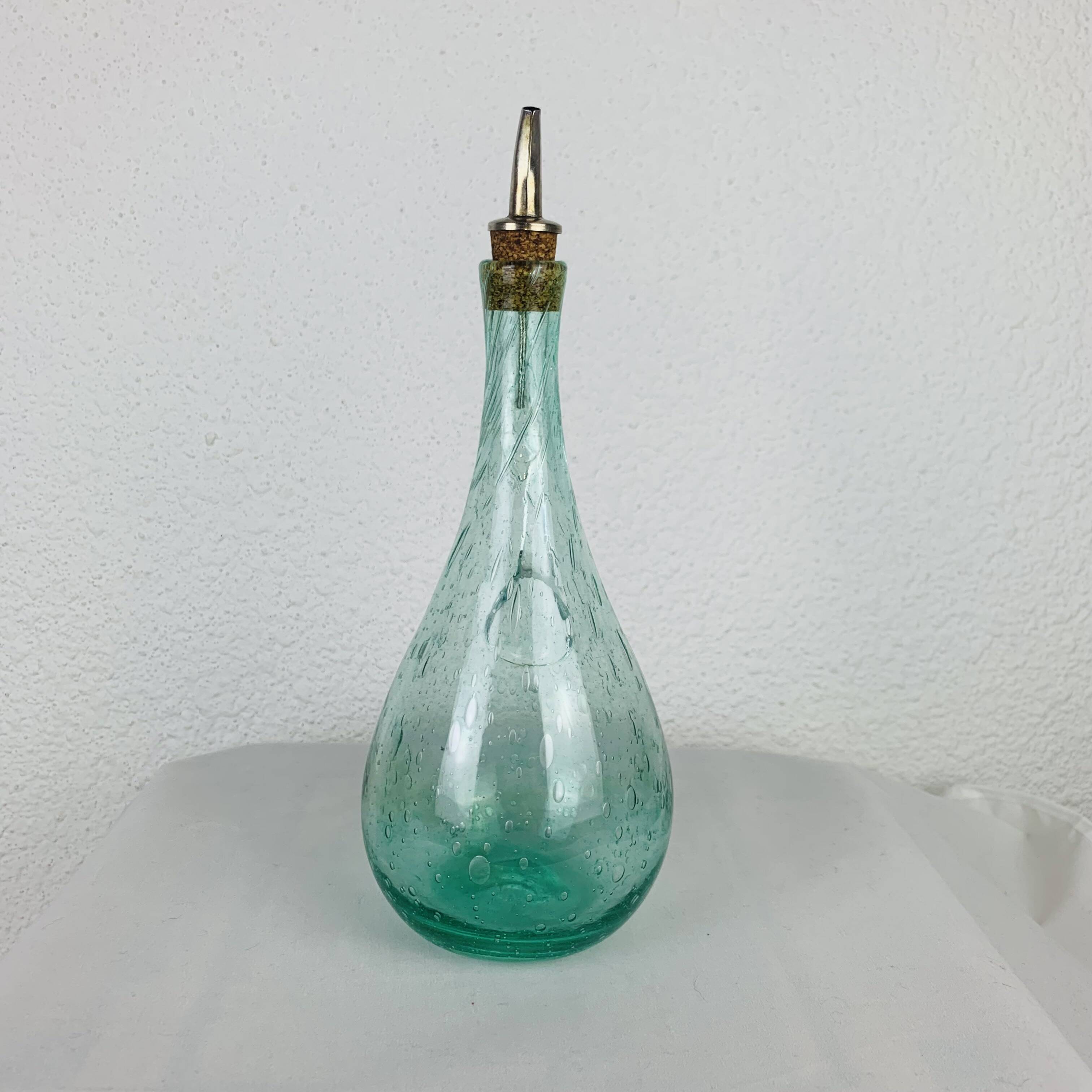 Farinelli Biot bubbled glass oil bottle