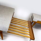 Restored Vintage Modular Corner Sofa Bed with Ottoman, 1960s
