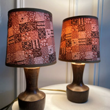 Paire de lampes en bois