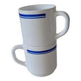 Blue striped cups Arcopal