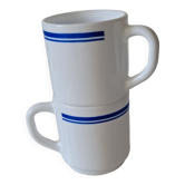 Blue striped cups Arcopal