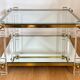 Vintage side table in plexiglass, brass, glass and mirror – years