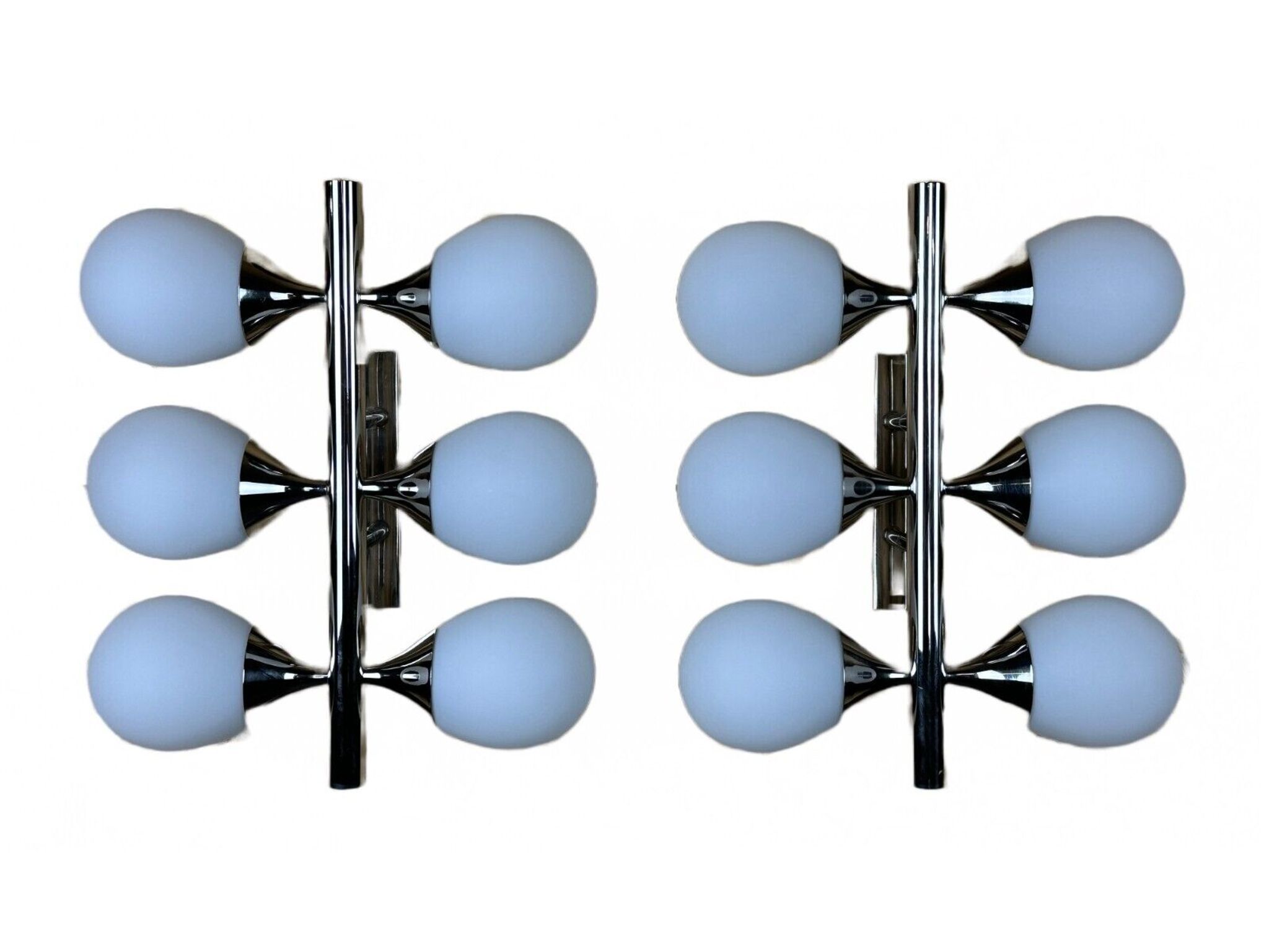2x 60s 70s 6-bulb Sputnik wall lights by Kaiser Leuchten opal glass