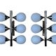 2x 60s 70s 6-bulb Sputnik wall lights by Kaiser Leuchten opal glass