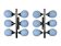 2x 60s 70s 6-bulb Sputnik wall lights by Kaiser Leuchten opal glass