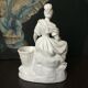 Vase Subject White Porcelain Young Woman at the Chicken