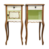 Paire de tables de chevet hautes en bois