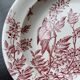 Round serving dish, old ironstone S&G - Decorated with birds and vegetation.