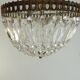 Antique crystal ceiling chandelier, Empire style, patinated gilt metal – pendant light