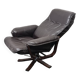Vintage leather reclining swivel chair