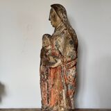 Saint Anne teaching in polychrome wood 16th century