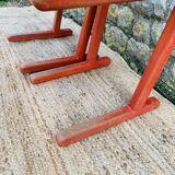 Set of 4 red chairs