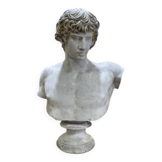 Buste D’Antinous dit Antinoüs Dicouen en plâtre modèle du Louvre