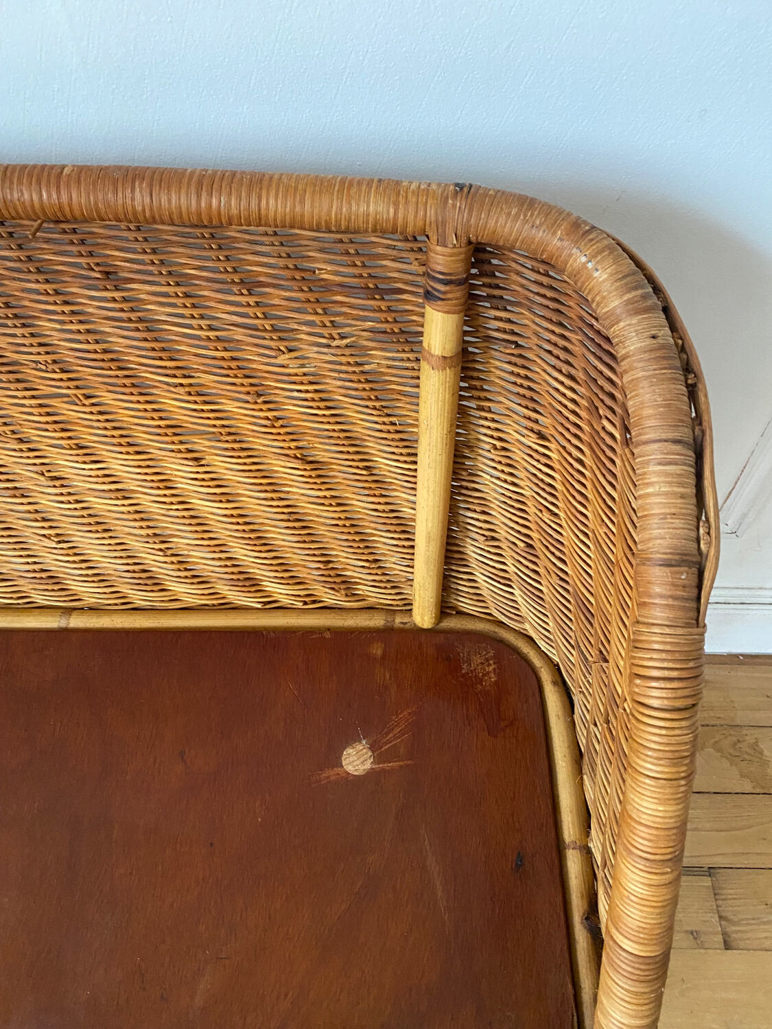 Vintage rattan children's bench
