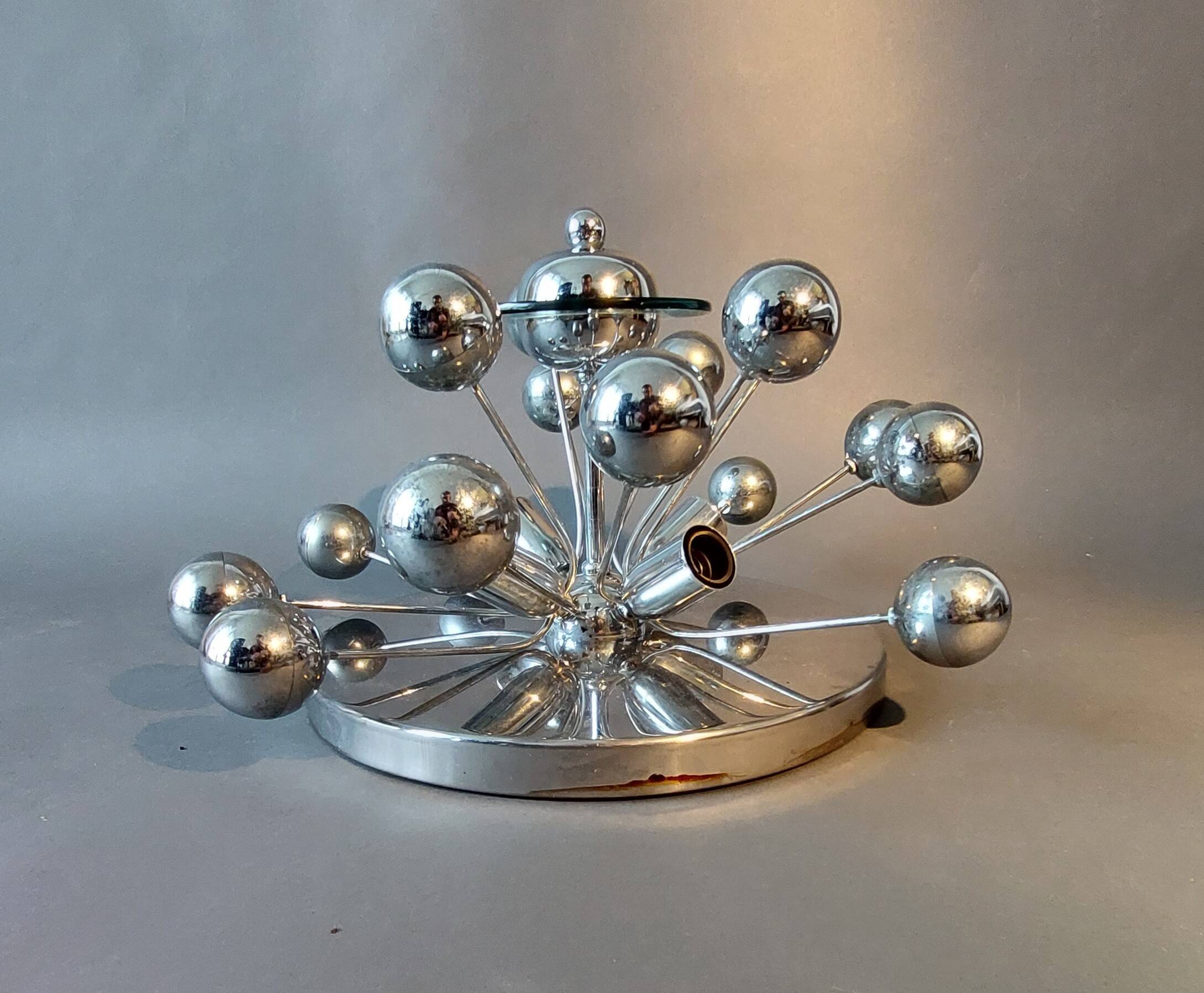 Sputnik 4-light ceiling or wall lamp, Italy 1970.