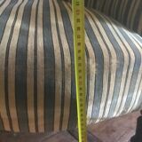 Pair of Original tapestry velvet stripe armchairs.