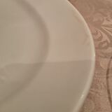 2 anciens plats de service ovales en porcelaine blanche 34cm, fin 19e